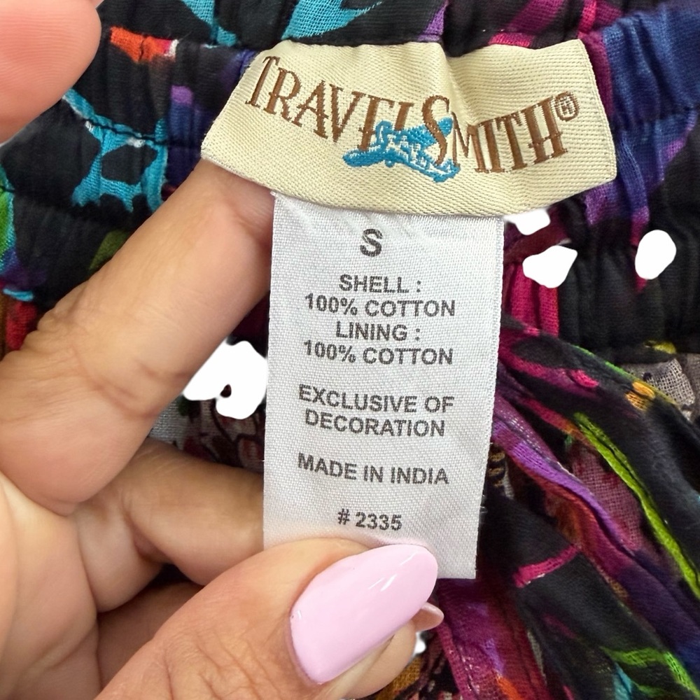 Boho Multicolor Tiered Maxi Skirt TravelSmith Festival Cottagecore Cotton Small - Picture 4 of 6